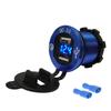Smart 4.2A Metal QC3.0 Motorbike 2USB Cigarette Lighter Charger Blue LED Display