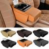 Car Center Console Armrest Cushion Thicken Arm Rest Box Pad Side Extension Cushion with Cup Holder Tissue Box Organizer Bag Universal Armrest Cover
