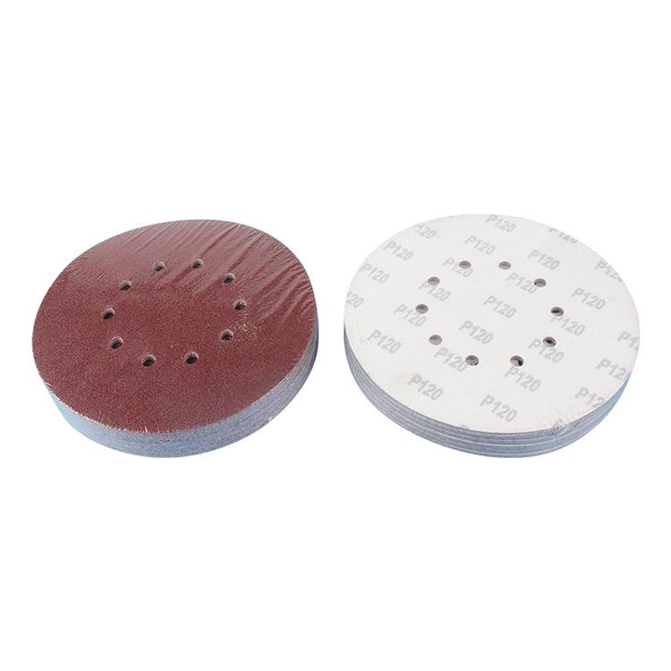 9-inch 10-hole Wall Sanding Sandpaper, 225mm Flocked Putty Gray Polishing Pads