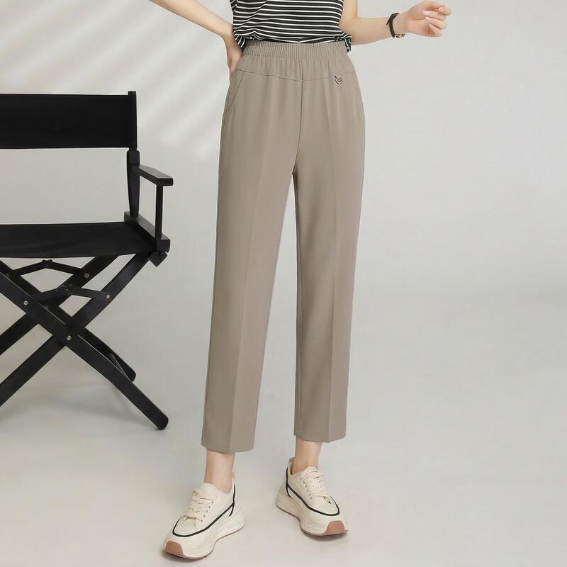 LangSha Women's Summer Loose Straight Cropped Pants
