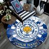 Custom Name Leicester City2 Round Area Rug,Carpet Rug for Living Room Bedroom Sofa Playroom Decor,Non-slip Floor Mat