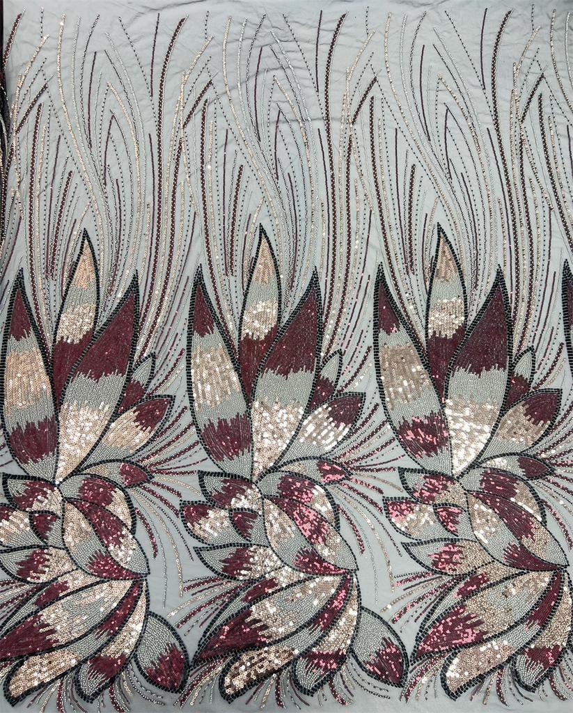 Новейшая африканская кружевная сетчатая ткань с бисером 3 ярда 2025 Высококачественный нигерийский свадебный материал Роскошная ткань с пайетками и бисером для шитья