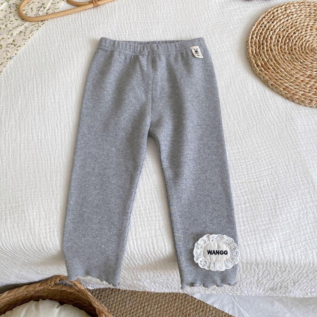 2025 Новый Осенний Стиль Леггинсы Однотонные с Латками на Коленях для Девочек Ясельного Возраста: Модная и универсальная верхняя одежда и брюки