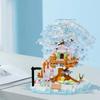 Романтичный четырехцветный домик на дереве с цветущей сакурой, строительные блоки, развивающие игрушки для сборки, подарок, внутренние украшения на День святого Валентина
