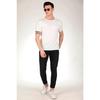 Мужская белая приталенная футболка с круглым вырезом