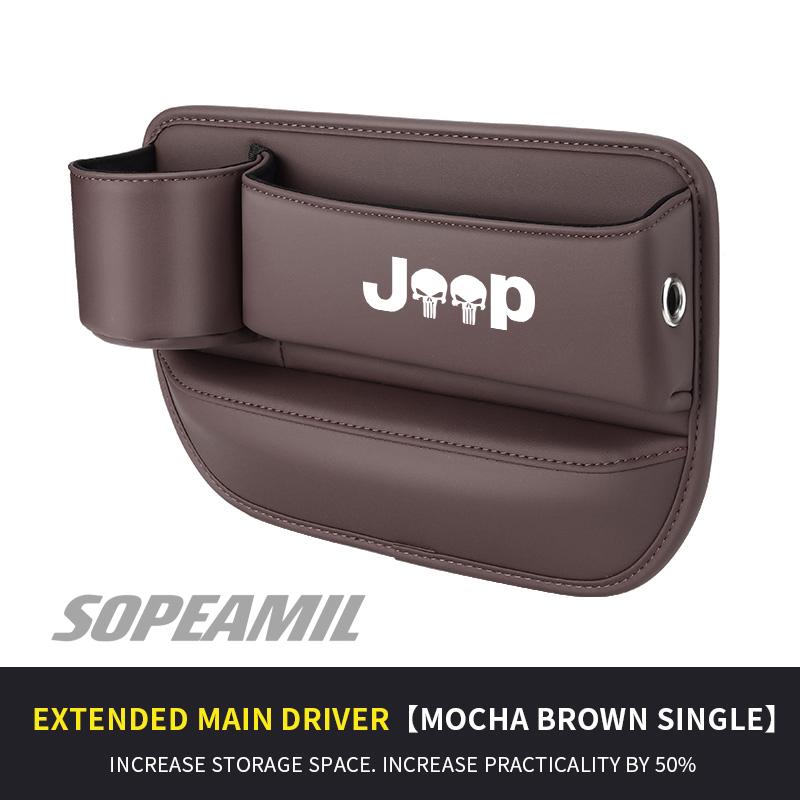Car Leather Seat Crevice Water Cup Holder Storage Box Jeep Wrangler Grand Cherokee Renegade Compass Gladiator Patriot Commander ALQ1