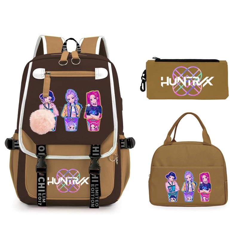 KPop Demon Hunters Rumi Anime Merchandise Backpack and Pencil Case Convenient Backpack for Couples for Business Trips and Travel