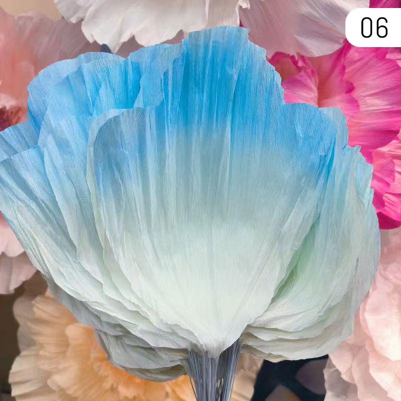 10 Pcs Crepe Paper Petals Artificial Peony Flower DIY Handmade Wedding Decor Paper Flowers Birthday Party Home Background Wall