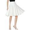 Women Solid Flared Retro Casual Knee Length Pleated Midi  Work Skirt