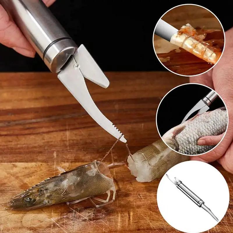 5pcs Stainless Steel Shrimp Line Knife Shell Peeling Tool Fast Shrimp Peeler Fish Knife Small Intestine Cleaning Home Kitchen Tools