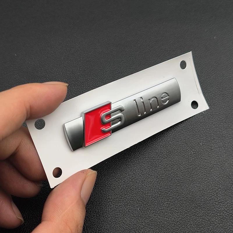 3D ABS Chrome Black Sline Logo S Line Emblem Car Fender Badge For qaz18 A3 A4 A5 A6 A7 Q2 Q5 Q7 Q3 TT S Line Sticker Accrssorie