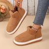 Women's Plus Size Fur Fleece One Foot Cotton Shoes Casual Short Tube Anti Slip Solid Color Suede Snow Boots Shoes 36-41
