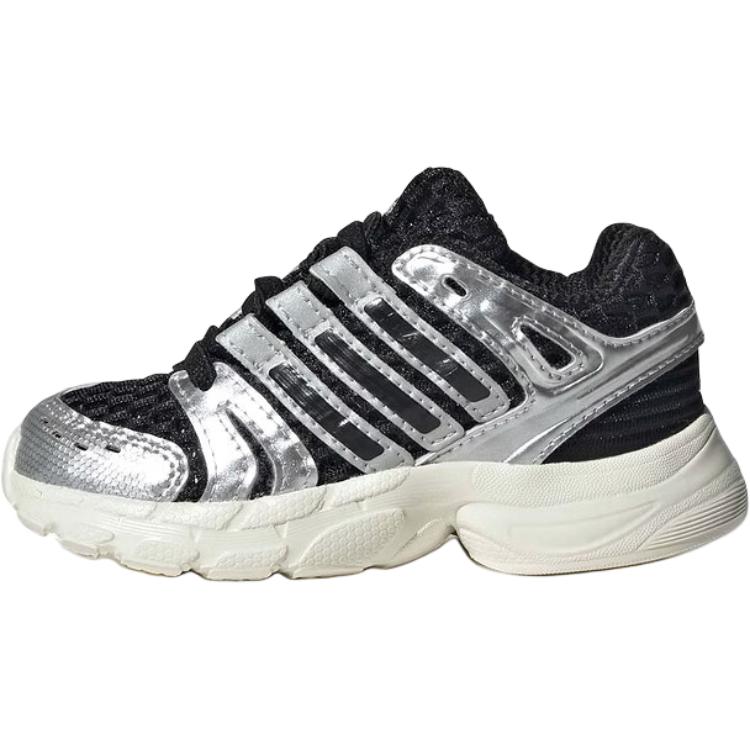adidas Adistar Control 5 Низкие кроссовки для малышей Черно-серебристые для младенцев и малышей KK4253
