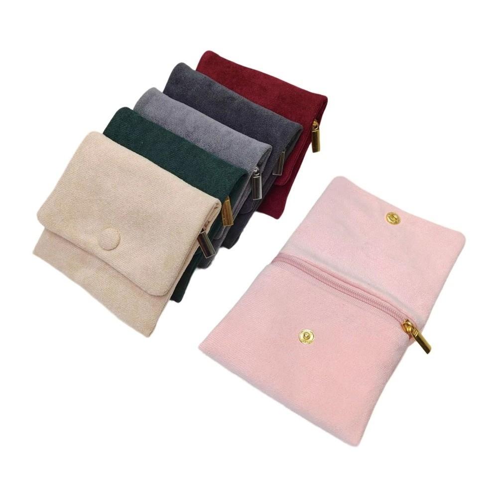 1PCS Velvet Jewellery Pouch Snap Zipper Gift Packaging Bracelet Necklace Earrings Storage