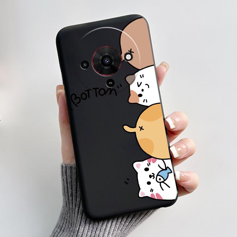 Чехол для телефона ZTE Blade A76 5G Эстетичный Милый Кот Астронавт Модный Ударопрочный Черный Матовый Мягкий Силикон ТПУ Задняя Крышка