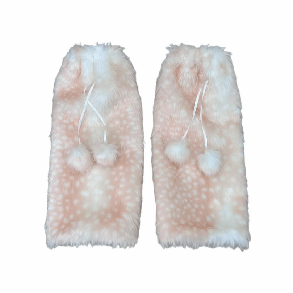 Y2k Furry Leg Warmers Fawn Dot Plush Leg Coverings Fashion Winter Leg Warmers Accessories