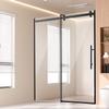 SucceBuy Безрамная душевая дверь 58-59Шx75В 5/16"SGCC Водонепроницаемая ударопрочная пятноустойчивая с фурнитурой из нержавеющей стали Матовый черный