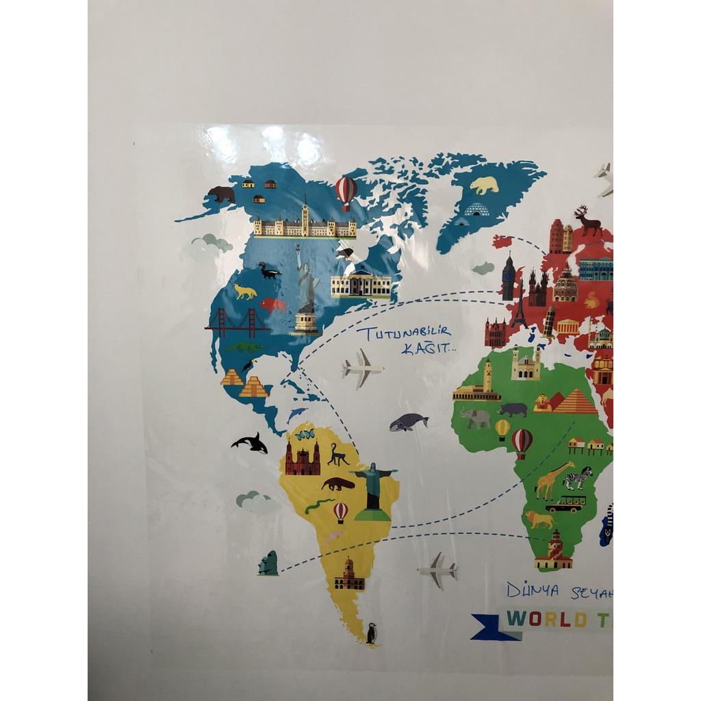 Карта путешествий по миру Карта путешествий по миру Blackboard Smart Paper Board 100x150 см + ручка