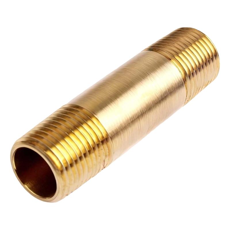 Heavy Type Brass Pipe Connector Solid Brasses Male To Male Threaded Pipe Fitting for Fuels Water and Air Systems