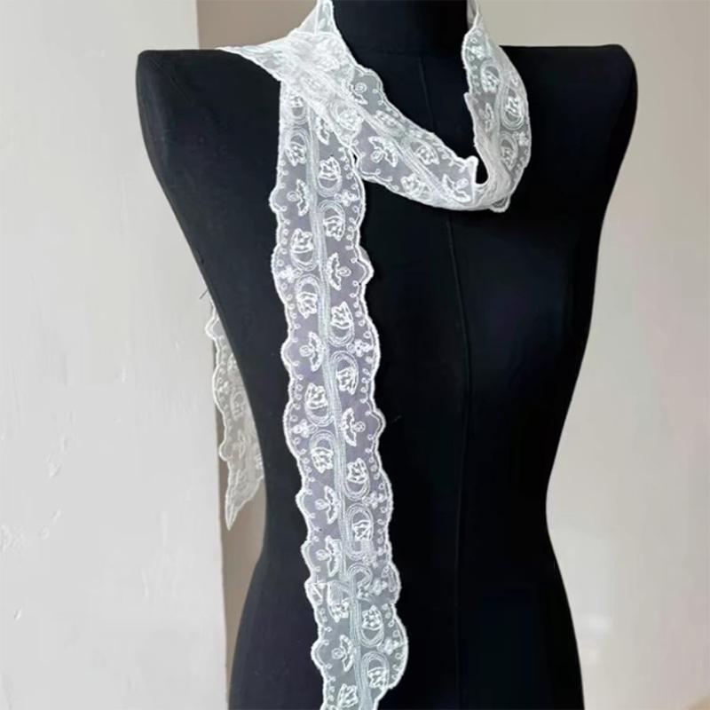 Y2K Long Lace Waistband Bow Floral Lace Waist Belt Tie Up Thin Dress Jeans Belt Summer