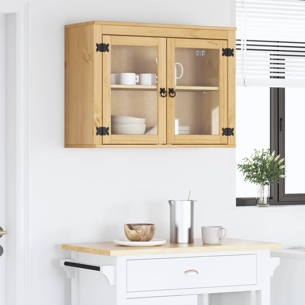 SKI Cabinet Honey Brown 80 x 32 x 60 cm Solid Pine Wood