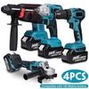 4 In 1 Electric Tools Set Brushless 125mm Angle Grinder Electric Impact Wrench Rotary Hammer Drill Electric Drill For Makita 18V Battery