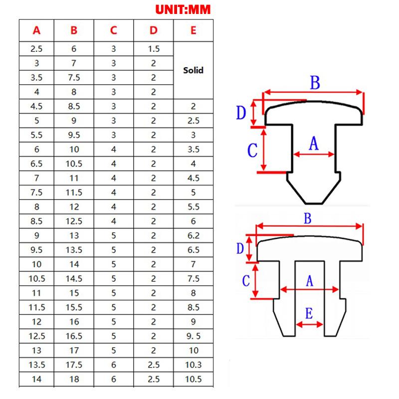 10Pcs Silicone Rubber Snap-On Hole Plug 2.5-14Mm Blanking End Caps Seal Stopper
