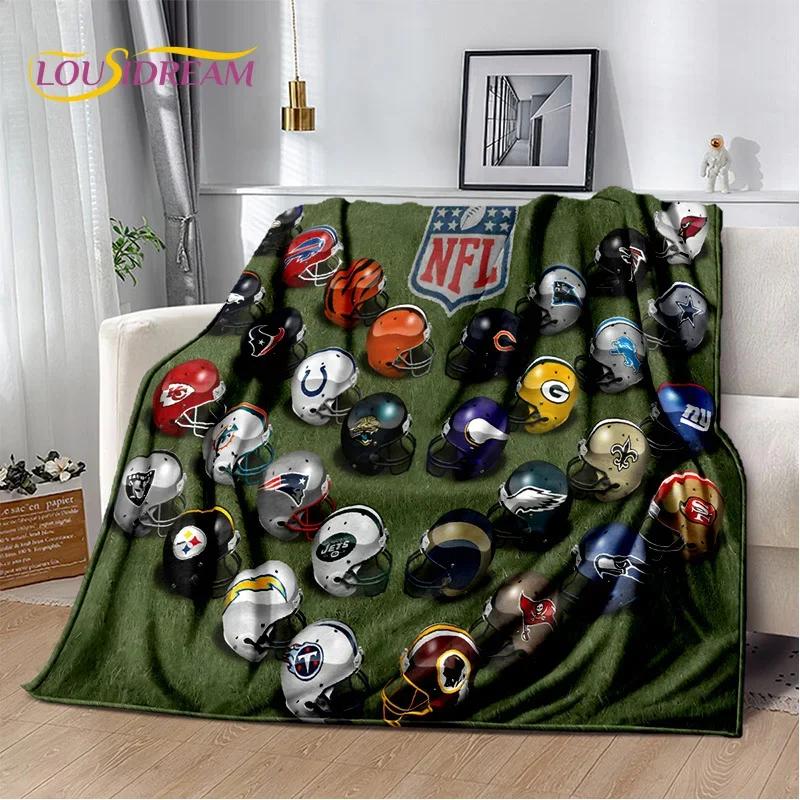 3D American Football Rugby Team Soft Flannel Blanket for Beds Bedroom Sofa Picnic,Throw Blanket for Cover Outdoors Leisure Gift