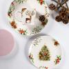 1pcs Christmas Tree Ceramic Plate Tableware Glazed Color Snack Dessert Dishes Bowl Elk Pattern Coffee Mug Kitchen Dinner Plates