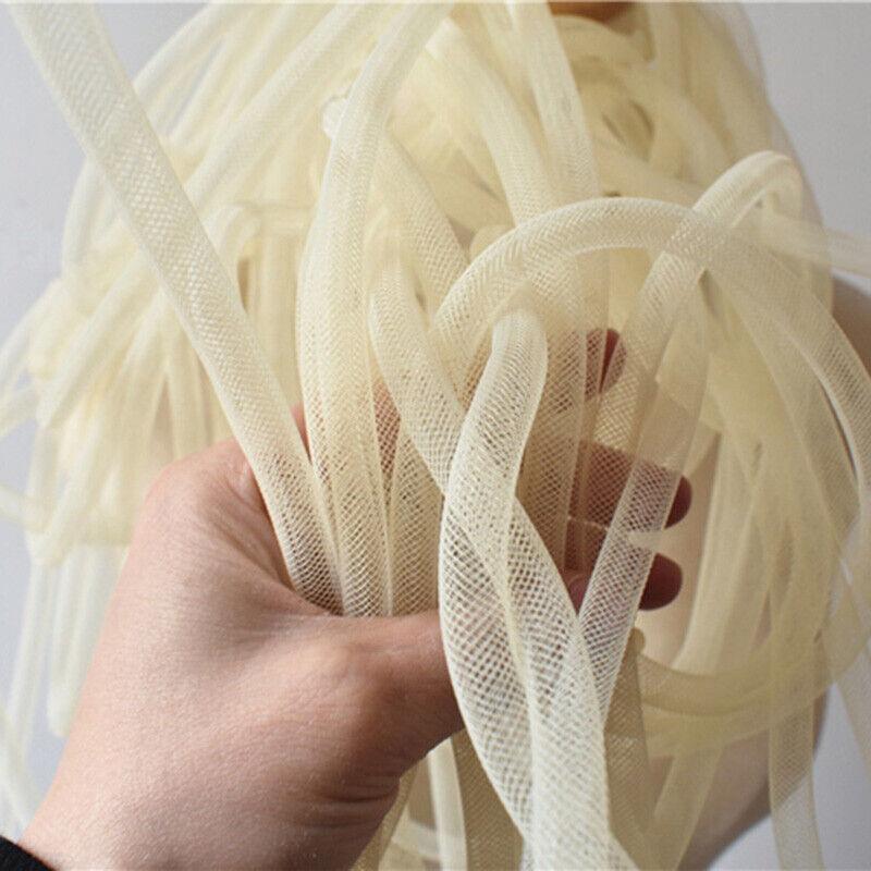 10 мм Трубчатая Конская Щетина Кринолиновая Трубка Кринолиновая Сетчатая Ткань Отделка для DIY Аксессуаров для Волос Эластичная Скрученная Гибкая Сетчатая Ткань