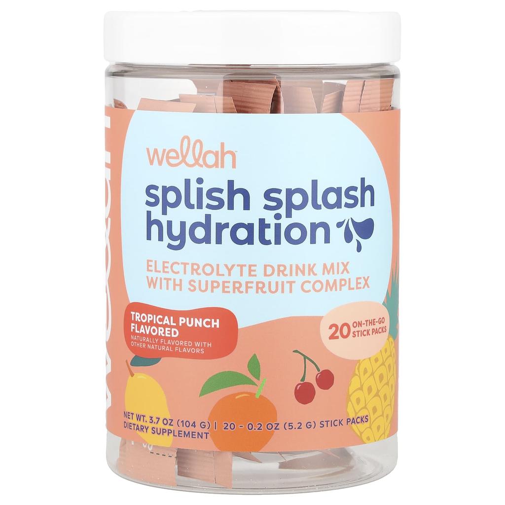 Splish Splash Hydration, Tropical Punch, 20 Stick Packs, 5.2G (0.2Oz) Each