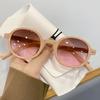 Новые Ретро Овальные Солнцезащитные Очки Женские Маленькая Рамка Уличный Стиль Градиентные Очки Модный Дизайнерский Солнцезащитные Очки Для Женщин