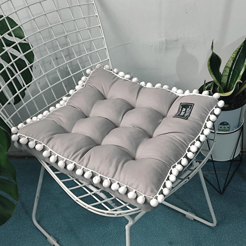 Толстая трехмерная плюшевая шариковая подушка 41X41 см, однотонная подушка сиденья в скандинавском стиле, подушка сиденья у окна