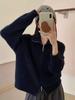 Women's 2026 Autumn/Winter Pure Wool Stand Collar Double Zipper Cardigan Sweater