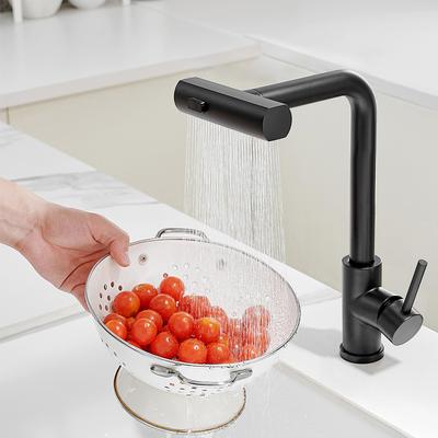 Смесители для кухни Водопадные смесители для кухонной мойки Однорычажные выдвижные смесители с пружинным изливом Кран для горячей и холодной воды