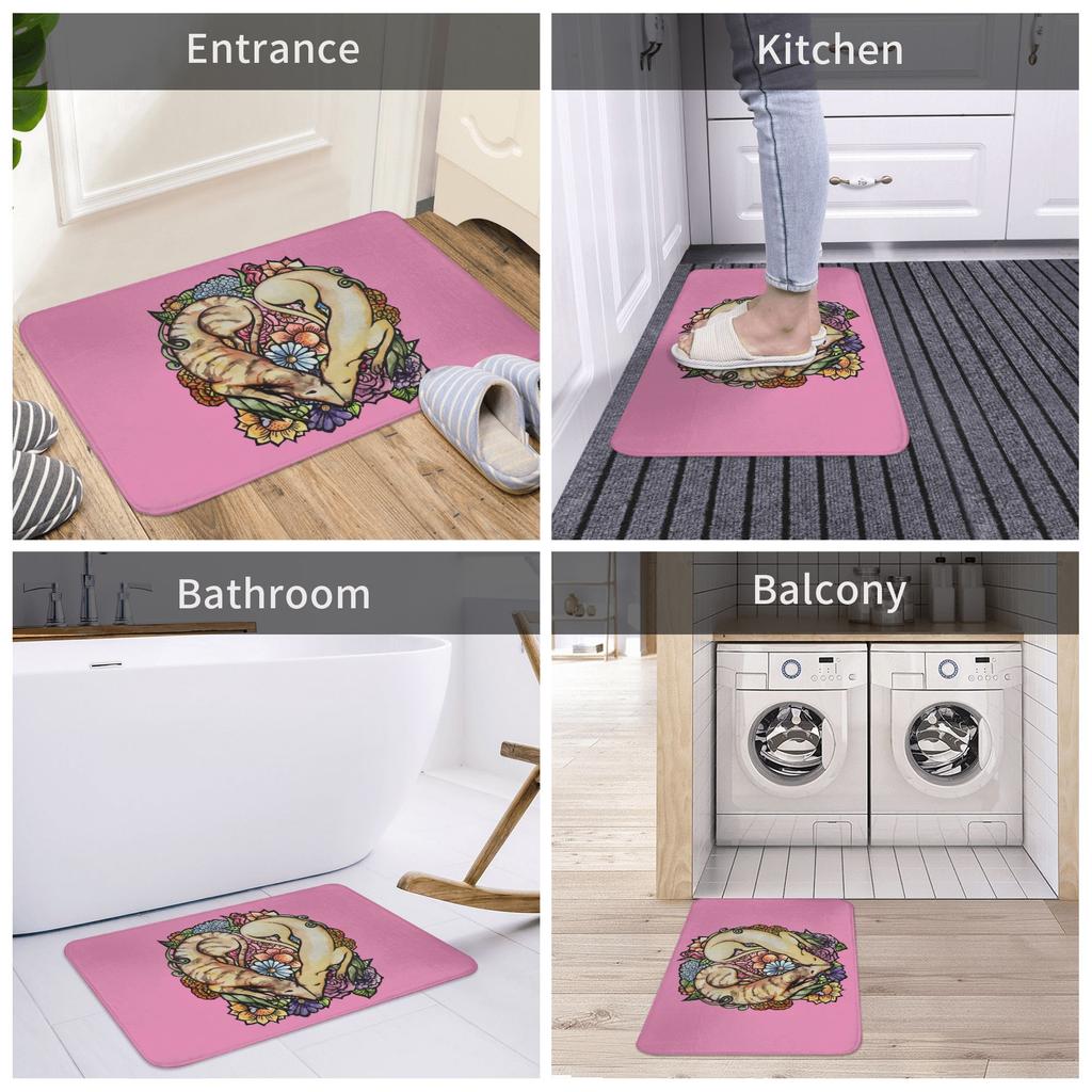 Whippet Hound Dog Doormat Anti-Slip Kitchen Bath Mat Living Room Door Floor Entrance Carpet Rug