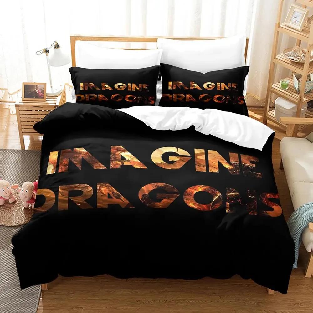Imagine Dragons Постельное белье 3D Print Односпальное Двуспальное для Мальчиков Подростков Спальня Размеры Queen King-Sized Удобное Пододеяльник Наволочка
