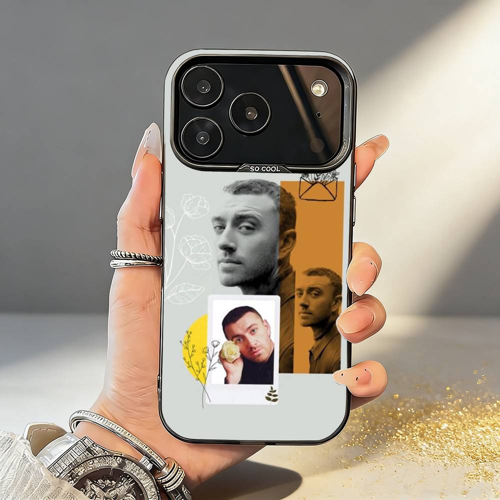 S-Sam S-Smith Gloria Singer Phone Case For iPhone17,16,15,14,13,12,11,Pro,MAX Gray Matte Silicone Black Cover