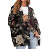 Женский модный кардиган с длинным рукавом, принтом, V-образным вырезом, на пуговицах, свободного кроя