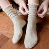 Носки с кружевными оборками, однотонные, хлопковые, дышащие, Харадзюку, винтажная уличная одежда, носки до щиколотки, японские каваи, милые женские носки
