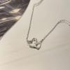 Heart Shaped Pendant Necklace Ins Style  Shinny Neck Chain Zircon Embedded Clavicle Chain For Women Jewelry Gift