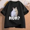 Забавная футболка унисекс с мемом про кота, футболки Kawaii с котом «Хм», винтажные футболки, футболки с коротким рукавом для мужчин, летняя модная футболка, топы