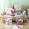 Summer Tropical Plant Flamingo Decorative Pillowcase Green Leaf Pillowcase Flamingo Pillowcase