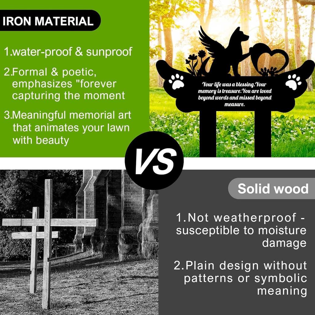 Pet Grave Markers,Metal Pet Headstone for Lost Dog Sympathy Gift,Waterproof Grave Markers for Garden or Indoor,Dog Tombstone Garden Memorial Stake