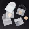 50Pcs Souvenir Coin Storage Bag Clear Waterproof Dustproof PVC Semi-circle Flap Collection Medal Jewelry Holder Sleeve Protector Pouch