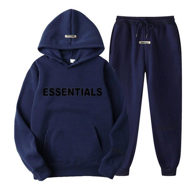 Унисекс Худи Комплект FEAR OF GOD ESSENTIALS - Двойная Строчка, Тренд Уличной Моды, Осенне-Зимний, Двухпредметный.