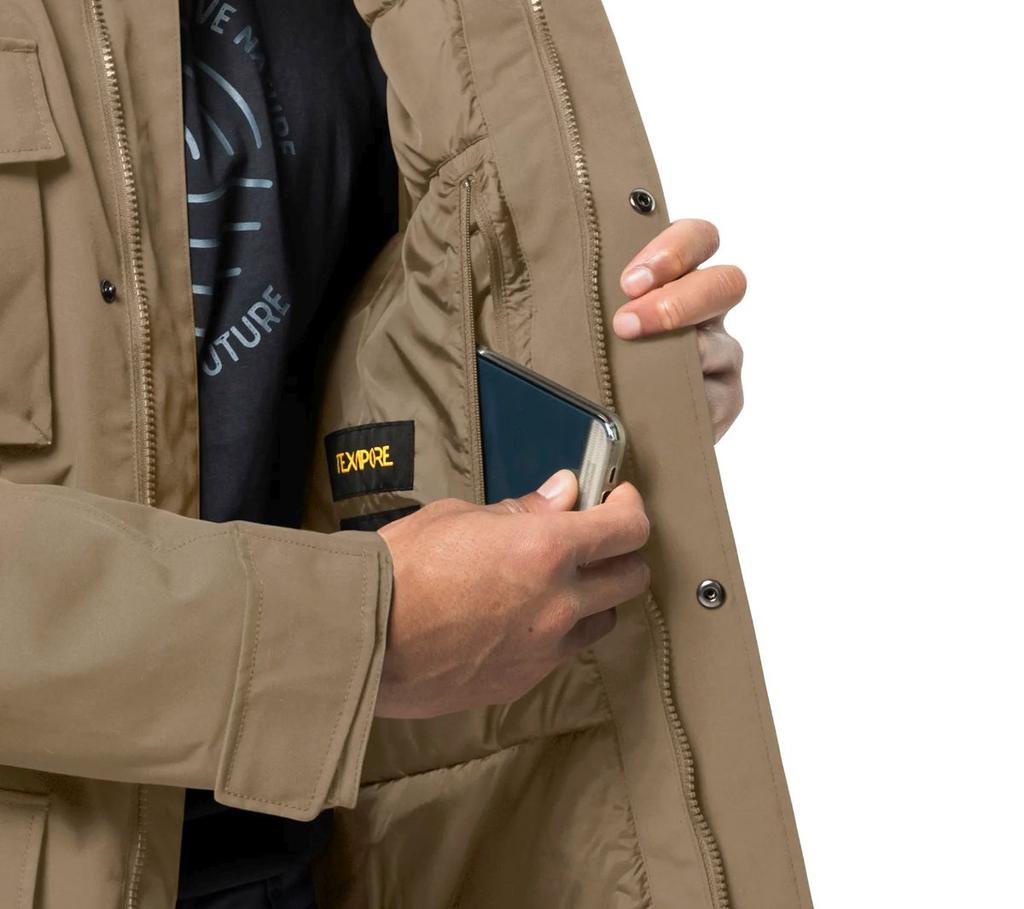 Jack Wolfskin Glacier Canyon Parka - Мужская водонепроницаемая зимняя куртка бежевого цвета 1107674-5136 ОРИГИНАЛ