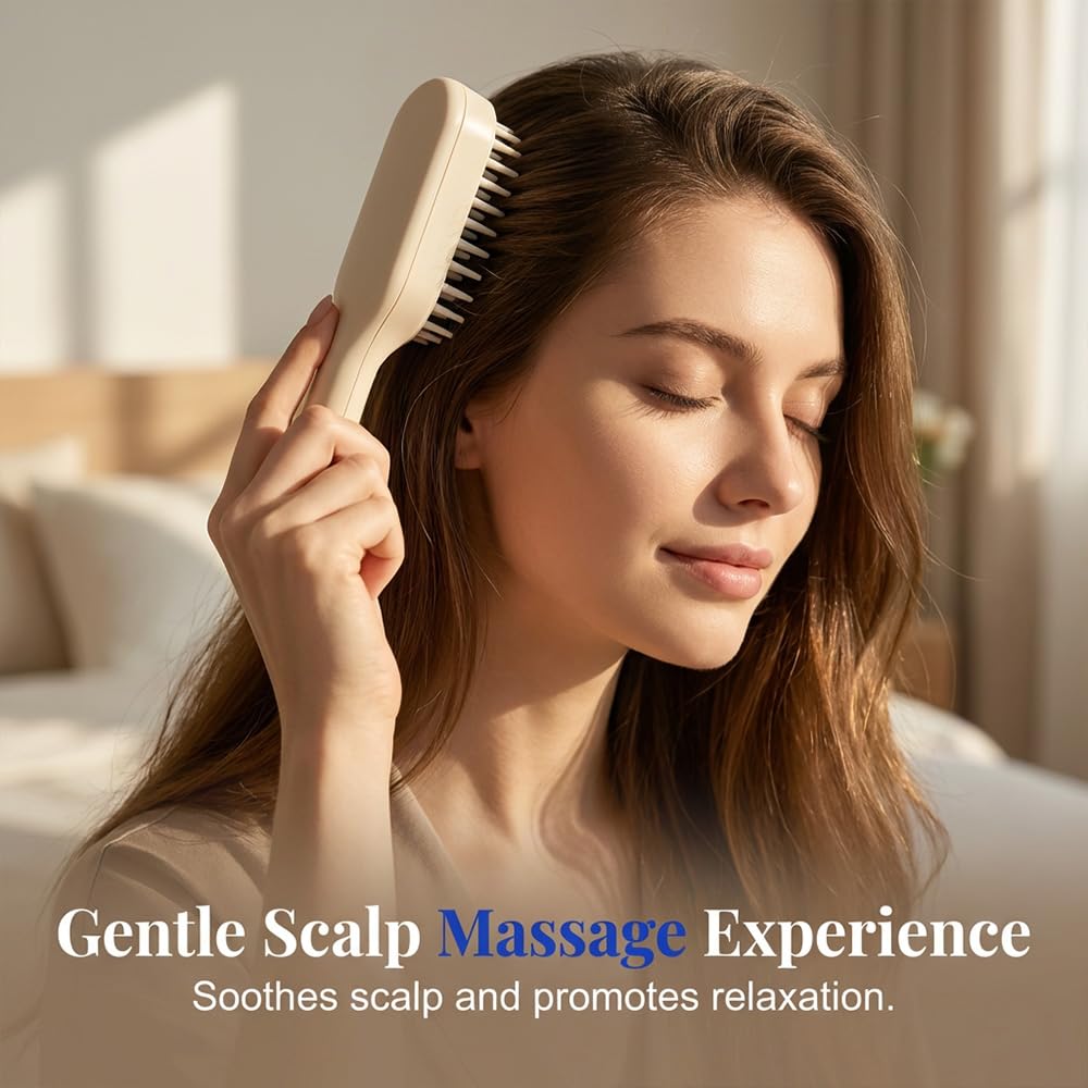 Self-cleaning anti-static massage comb, retractable pull-out comb, cushion massage detangling comb