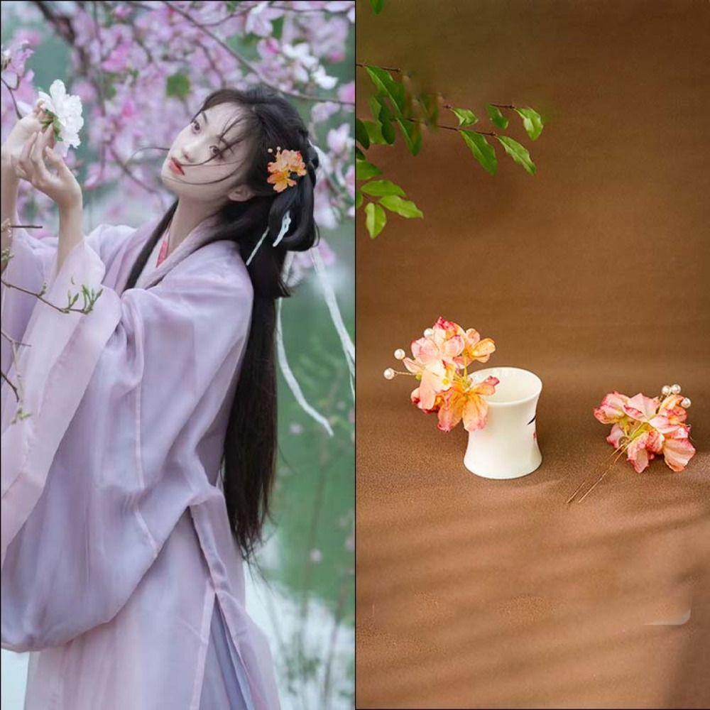 Flower Chinese Style Hair Stick Butterfly Hanfu Hairpin Cute   Cheongsam Accessories