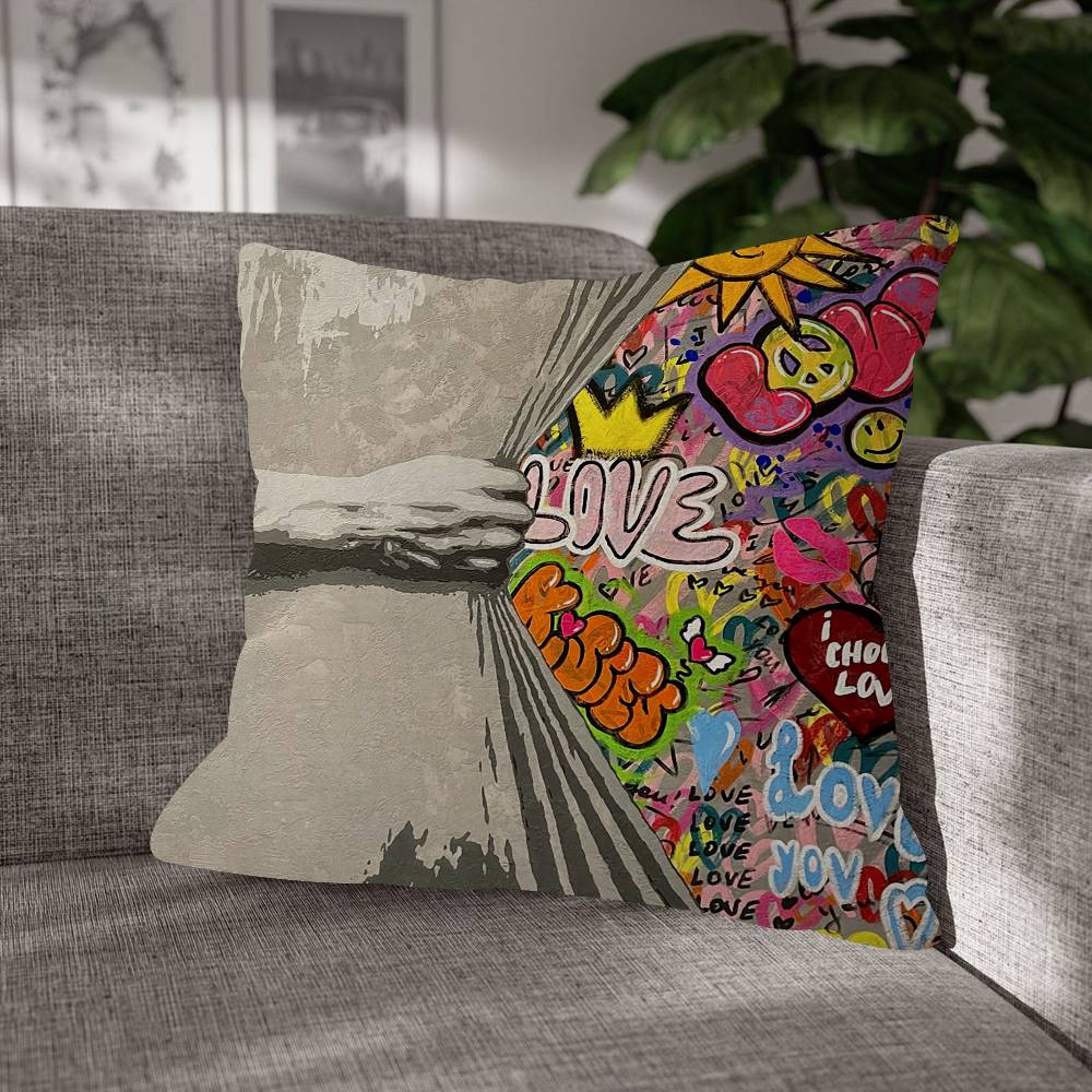 Banksy Street Graffiti Art Pillow Cover Soft Decor Throw Pillow Case xcm Couch Home Decor for Living Room Sofa Party Gift